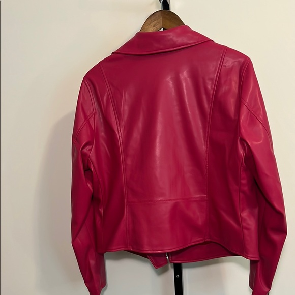 Torrid Pink Faux Leather Moto Jacket, Size 2 - Picture 5 of 8